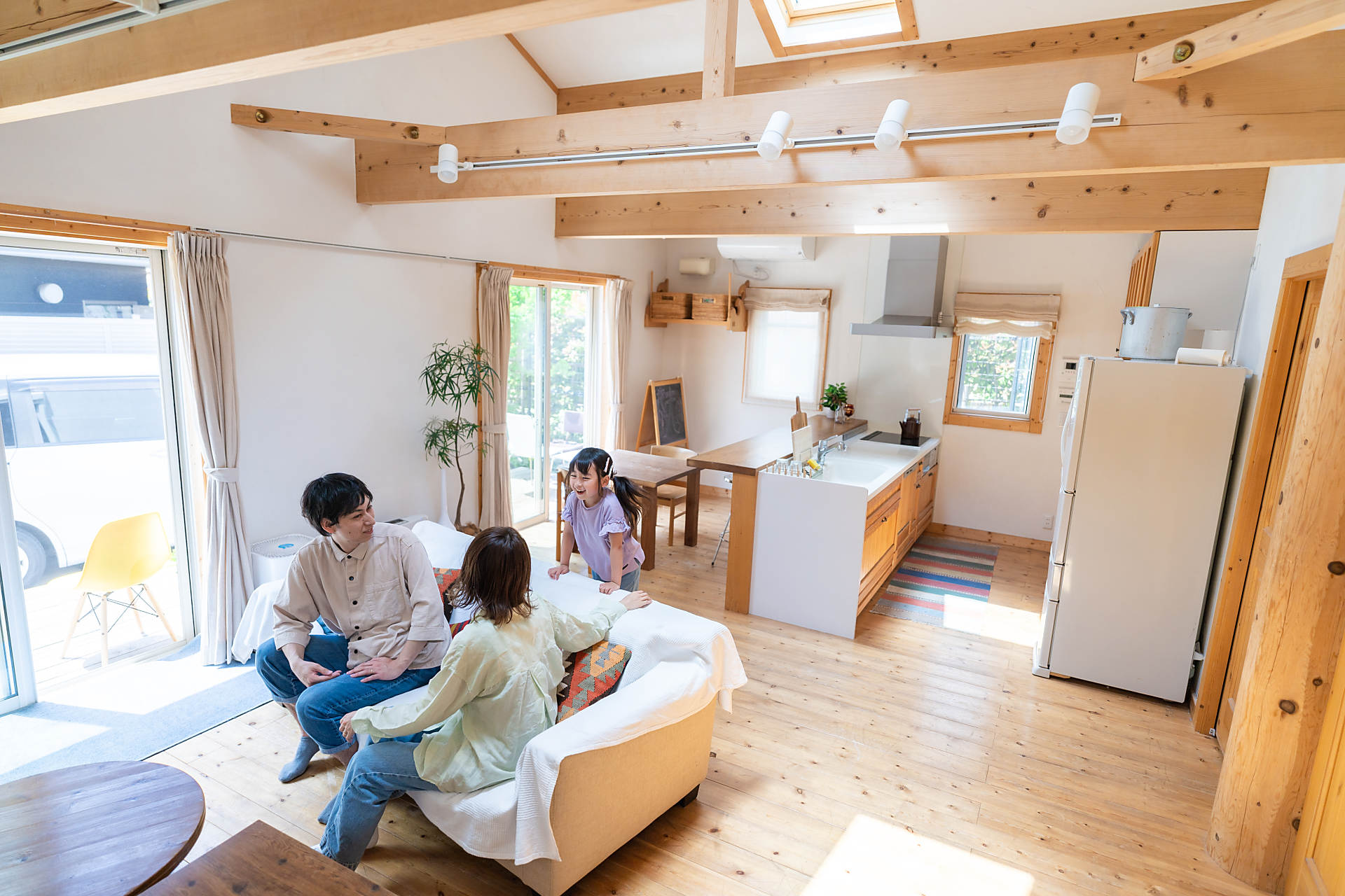 家で一家団欒の様子